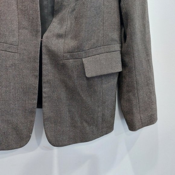 Lafayette 148 Brown Textured Open Front Wool Blazer Size 14 - Picture 3 of 9